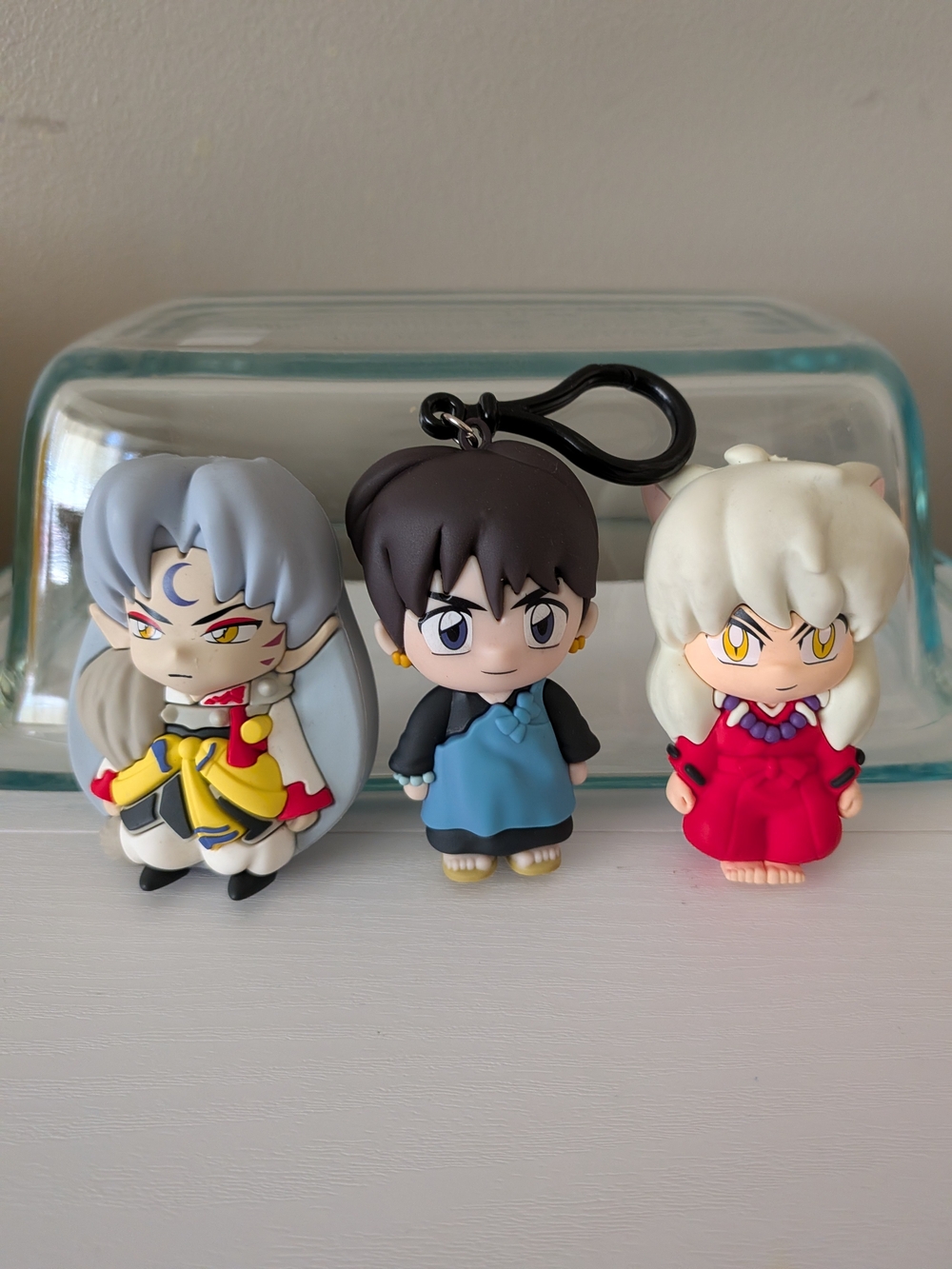 Lot of 3 Inuyasha 2009 Blind BKids Anime Character Figure Keychain - Blue Outfit